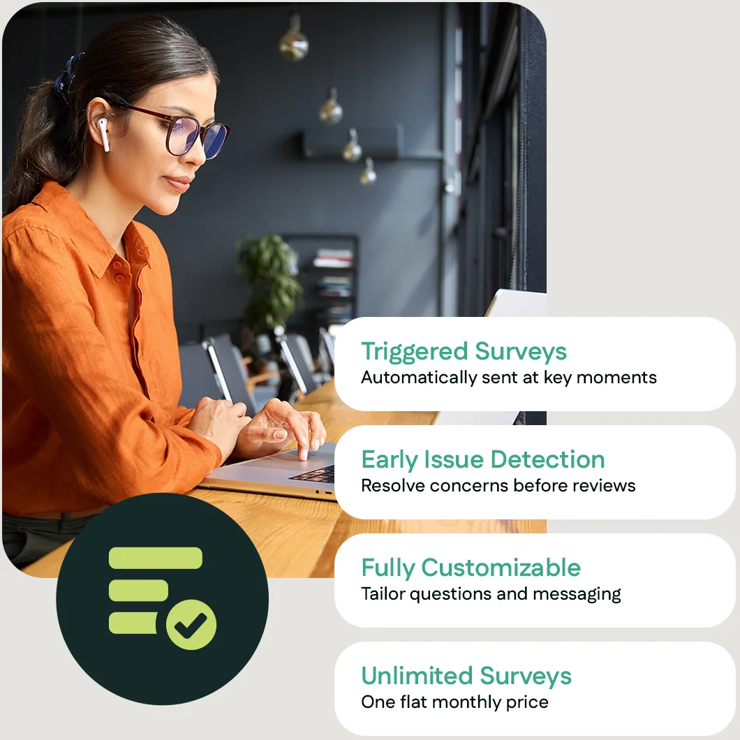 Resident survey dashboard with feedback insights
