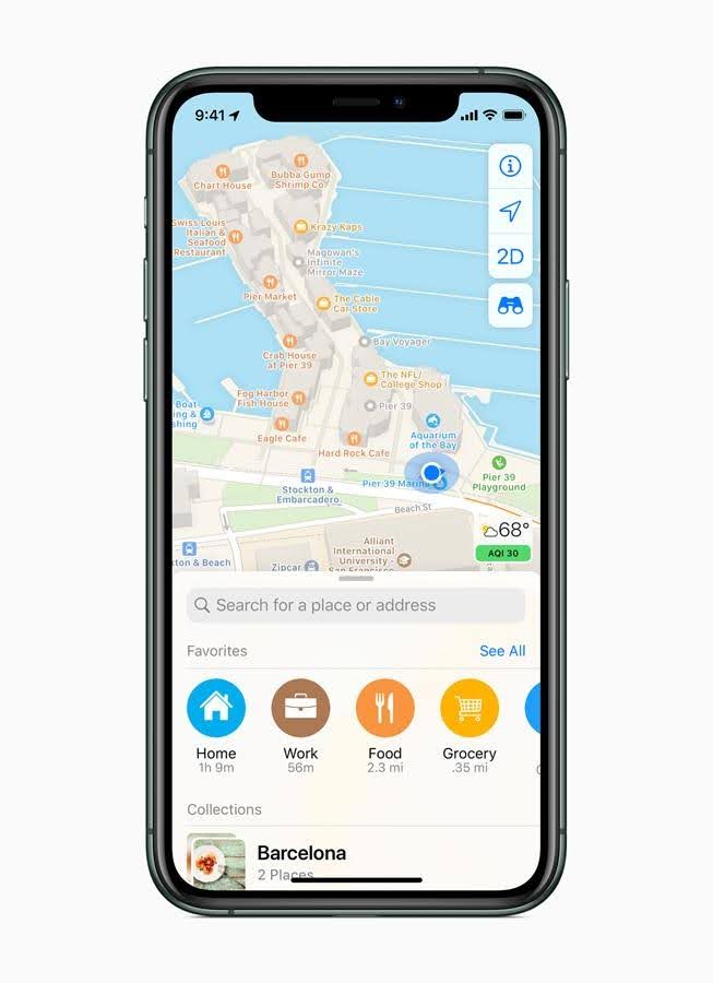 Iphone mockup with Apple Maps
