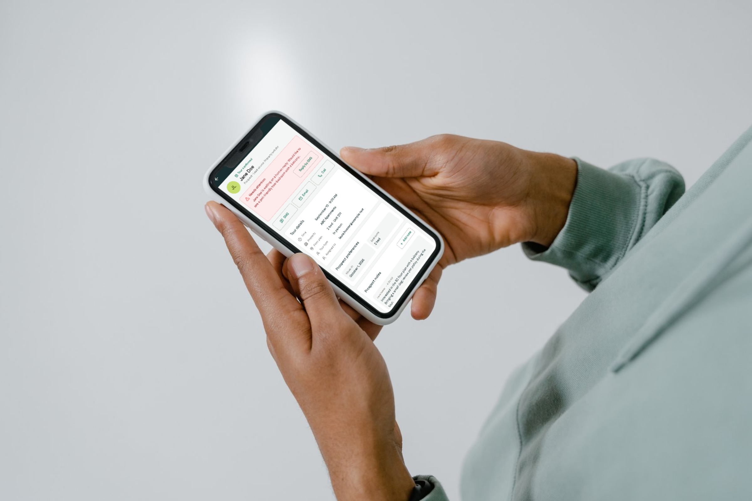 The ResMate Go prospect details screen