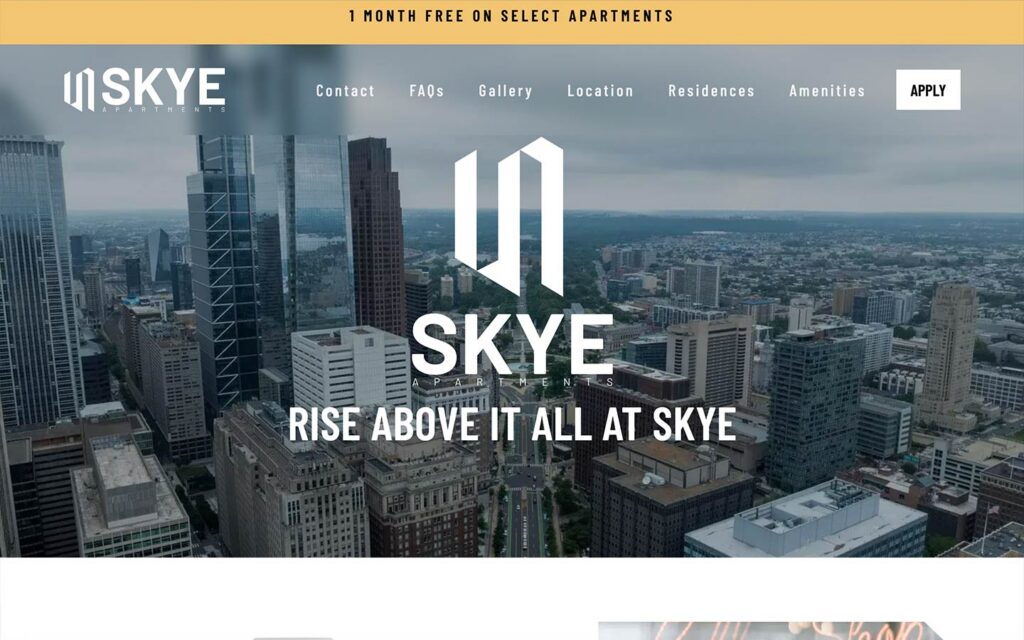 Skye website home page template example