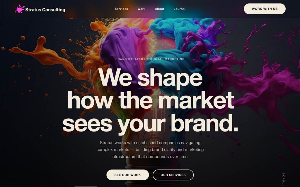 Stratus website home page template example