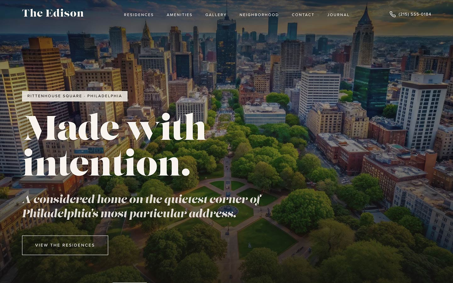 Edison website template preview