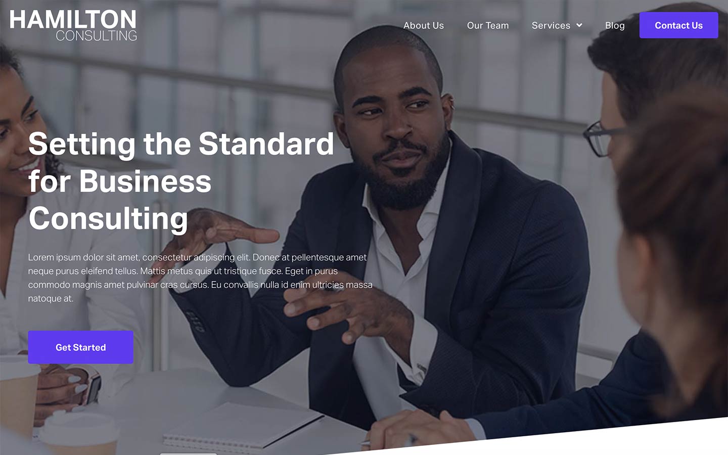Hamilton website template preview