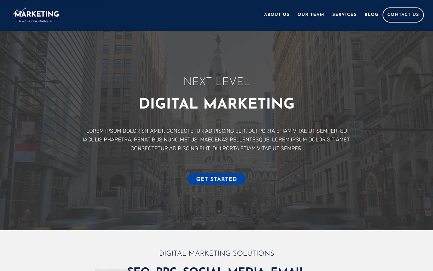 JL Marketing website template preview