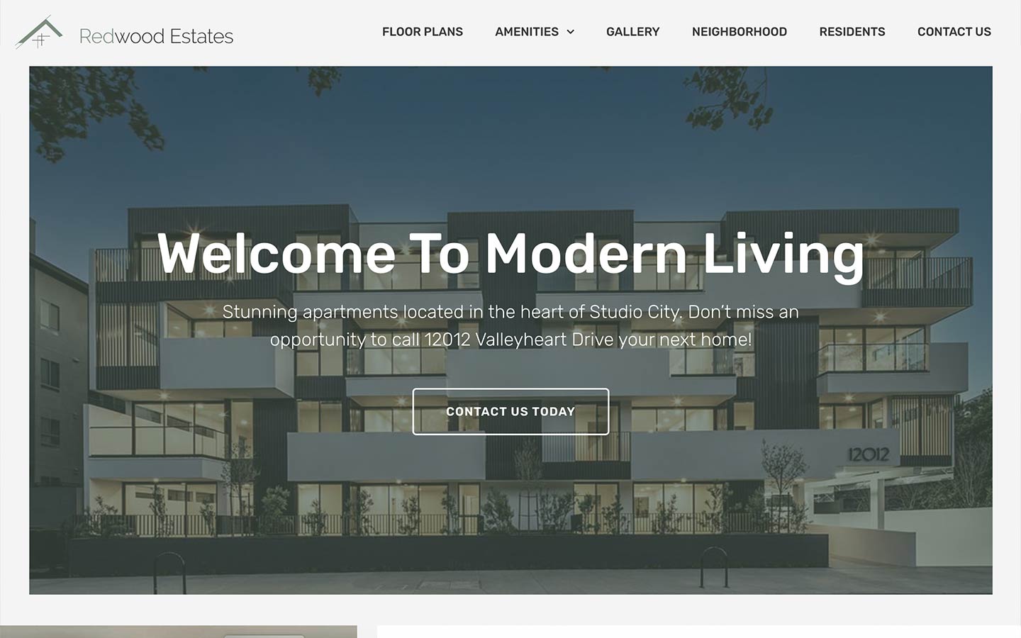 Redwood website template preview