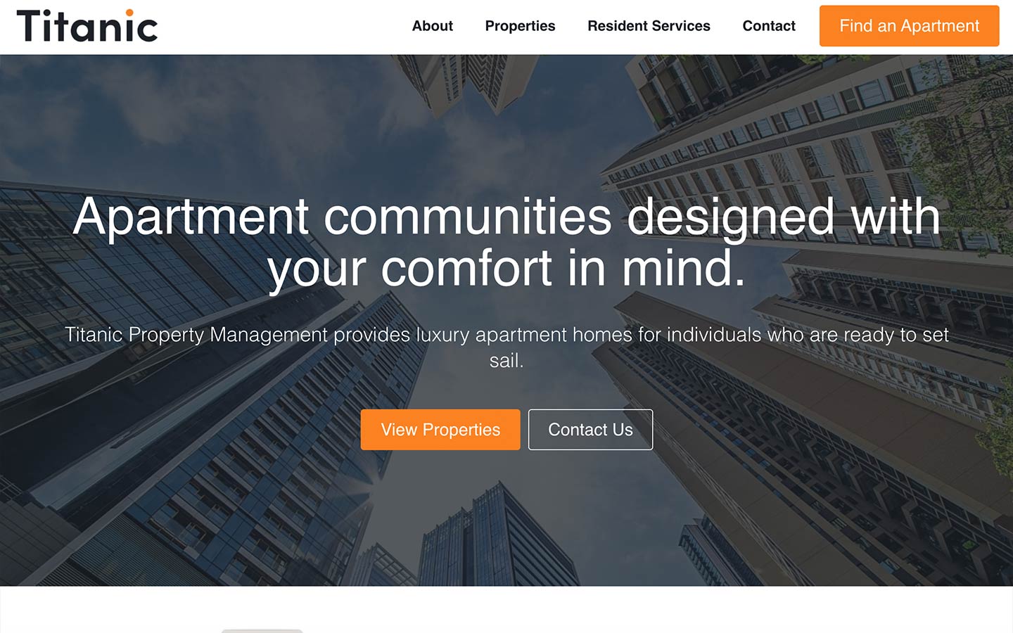 Titanic website template preview